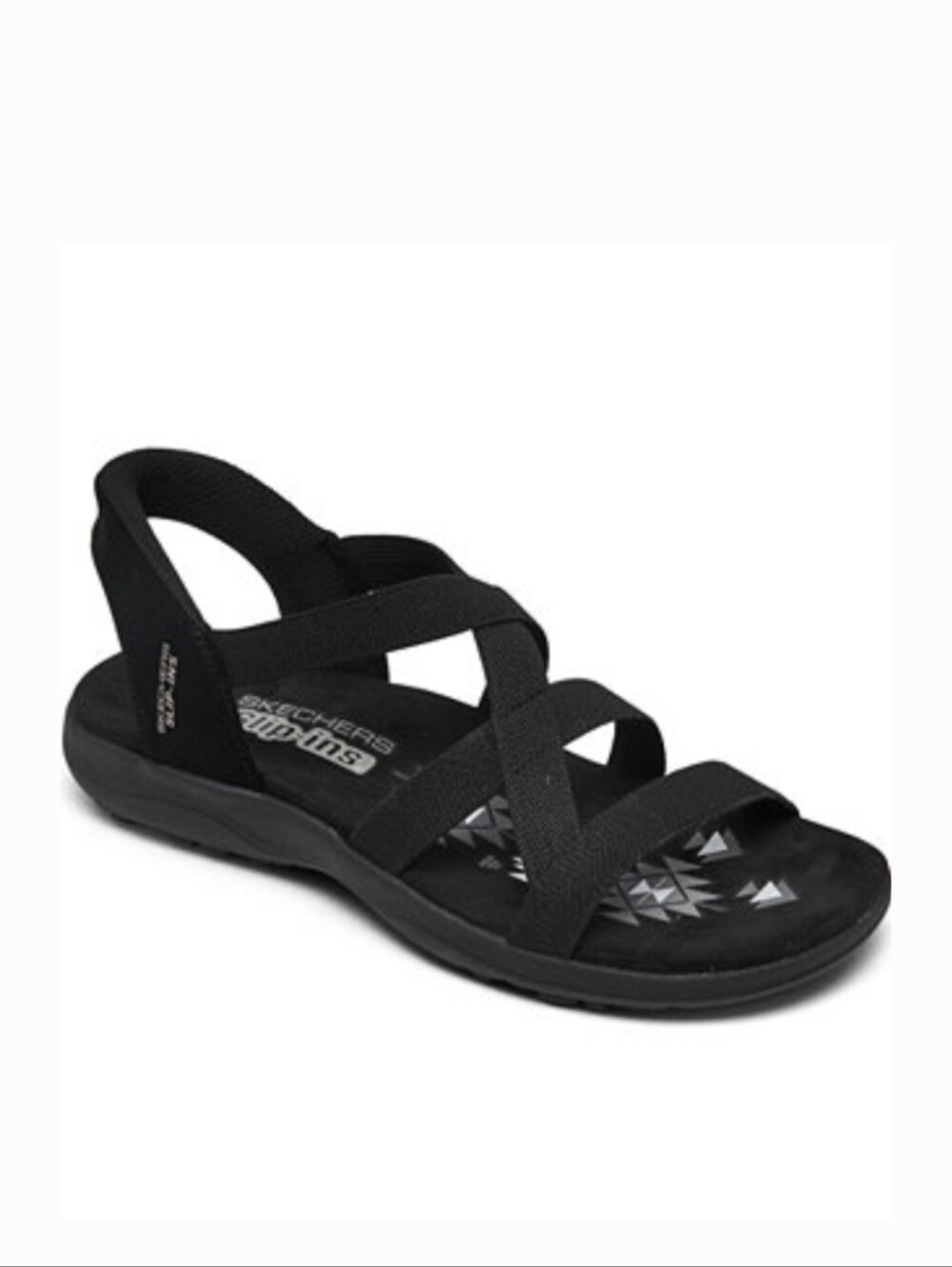 Skechers Slip-ins Reggae Slim Stretch Flex Sandals In Black